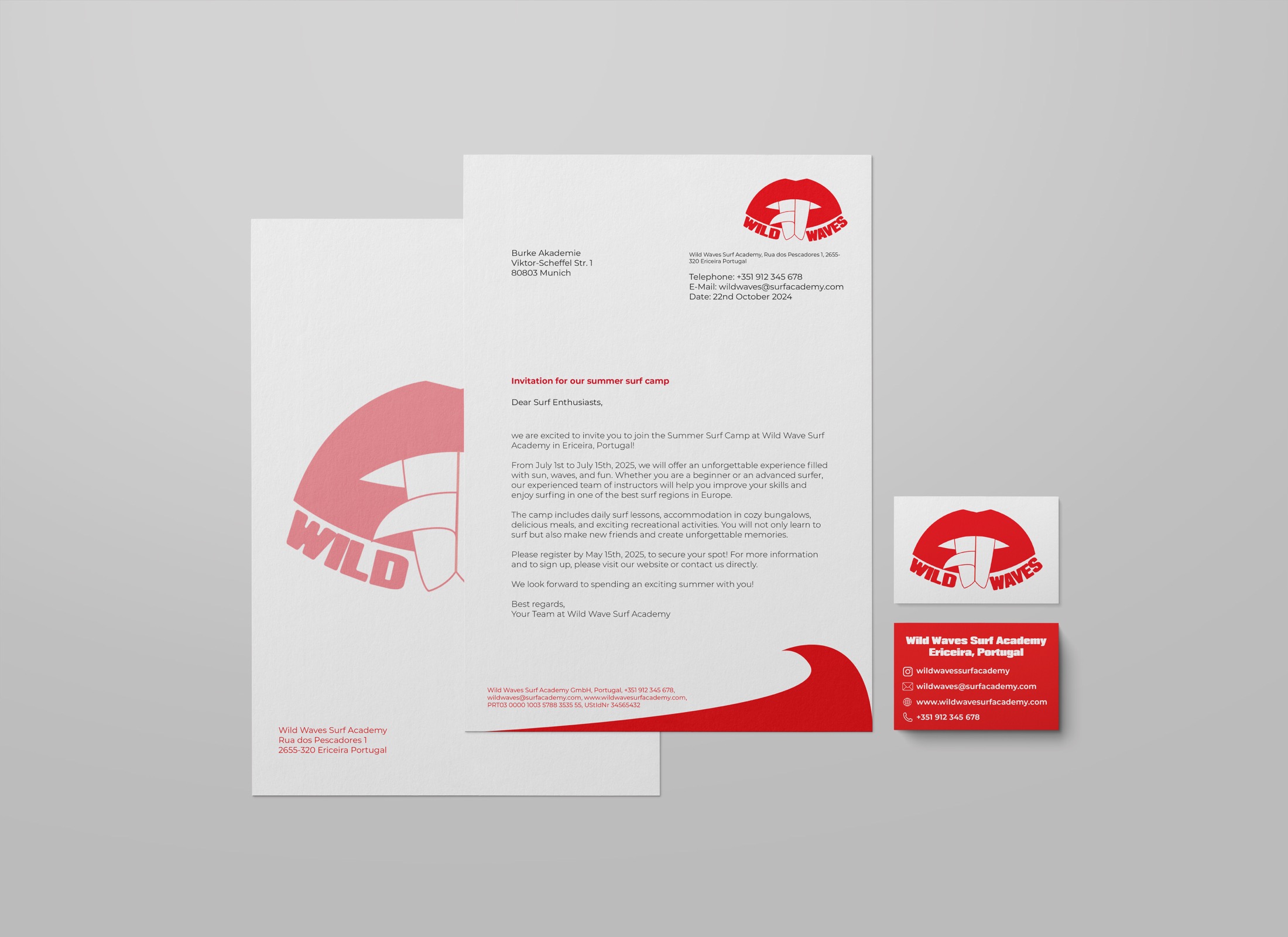 Surf School letterhead design